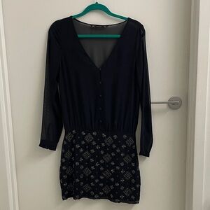 Zara Sheer Mini Dress with Beaded Skirt